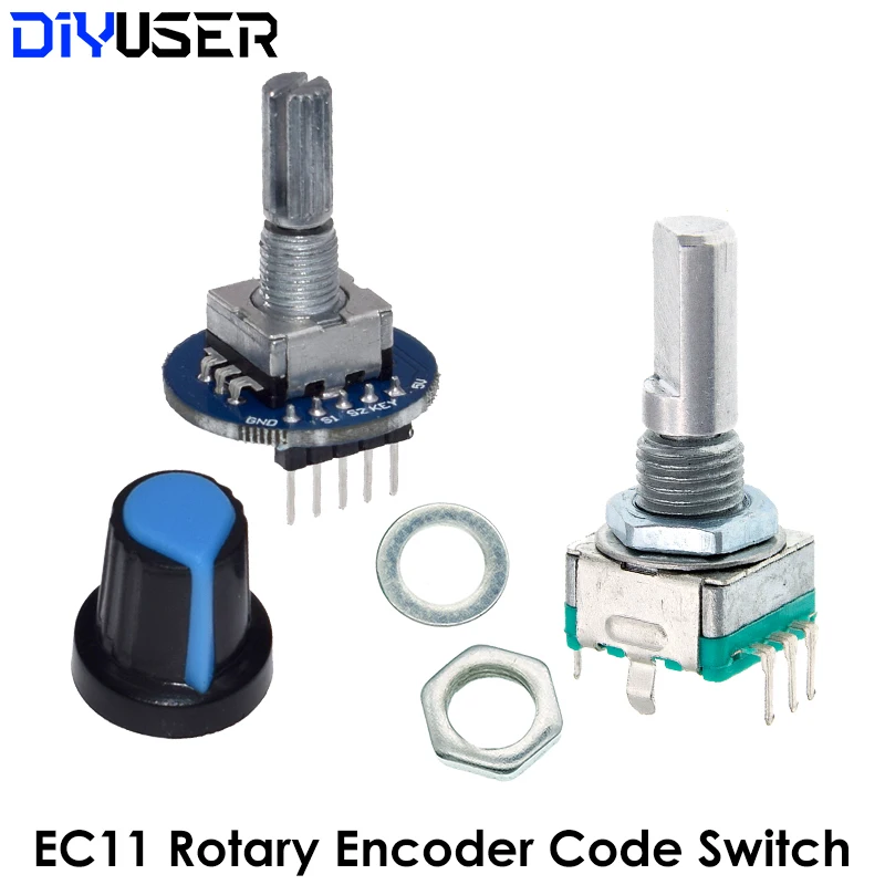 Rotary Encoder Module for Arduino Brick Sensor Development Round Audio Rotating Potentiometer Knob Cap EC11