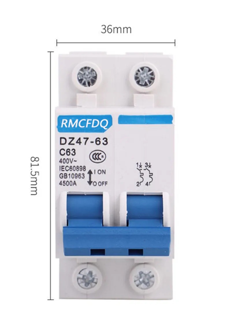 DZ47-63 C45N1 pole 6A/10A/16A/20A/25A/32A/40A/50A/63A C type mini circuit breaker mcb