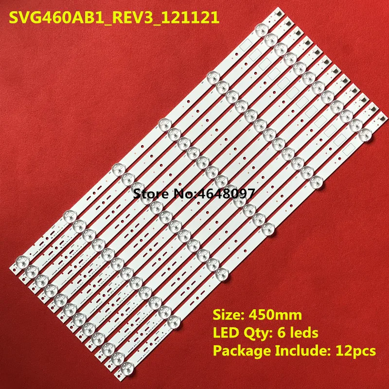 led backlight for Sony 46inch KLV-46R476A  S460DH1-2 bar strip SVG460AB1_REV3_121121 1set=12pcs