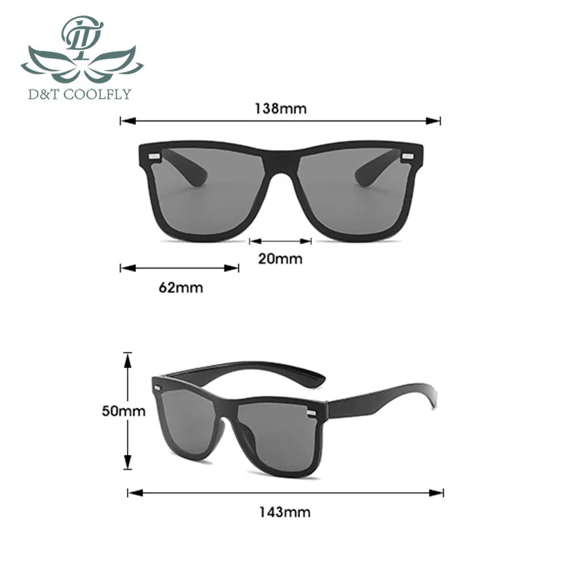 D&T New Fashion Sunglasses One piece Trend Personality Eyeglass Brand Design Protection Reflective Frameless Sunglassess UV400