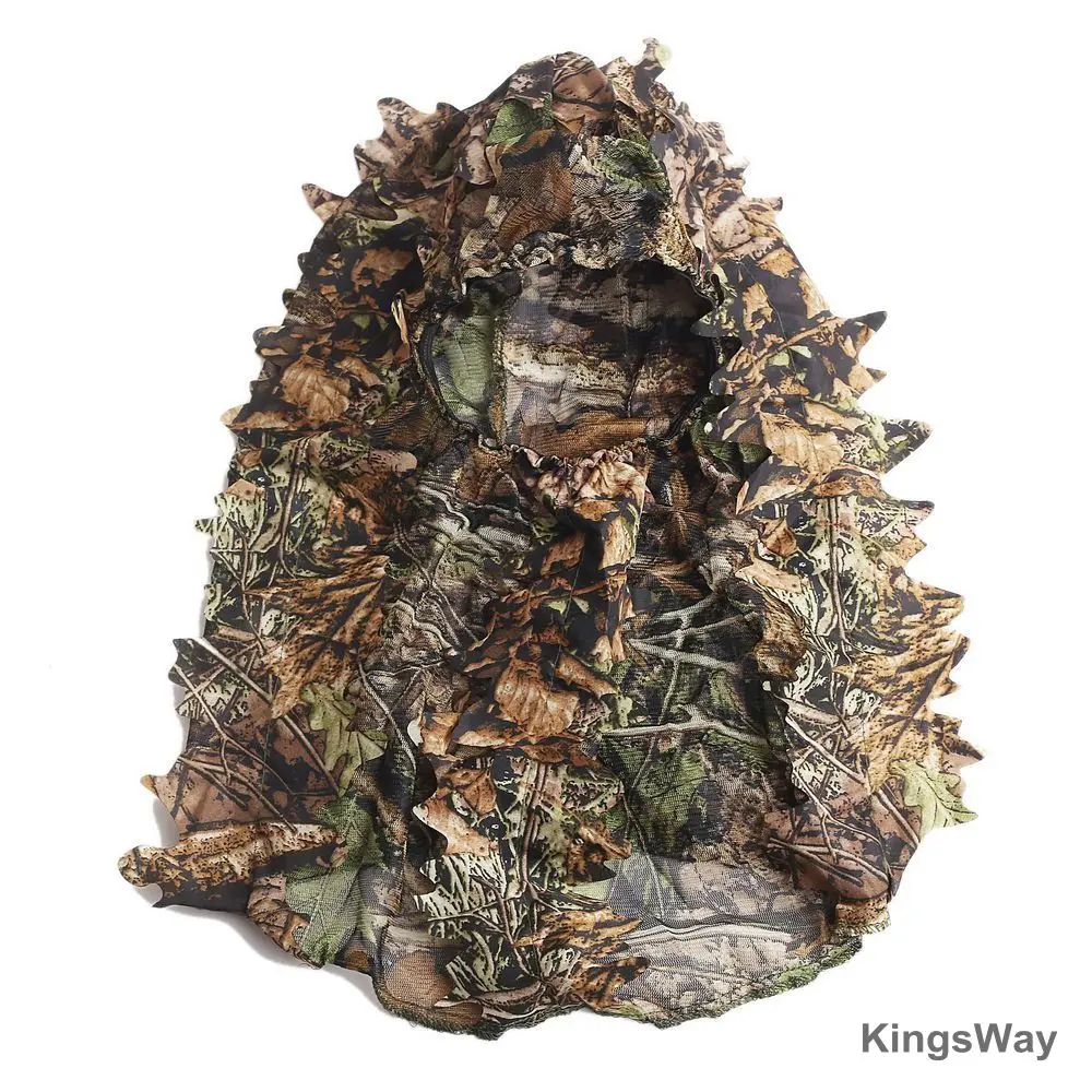 Camouflage Face Mask 3D Leaf Stereo Hunting Mask Hat Camo Face Mask Woodland Full Face Mask Hunting Accessories