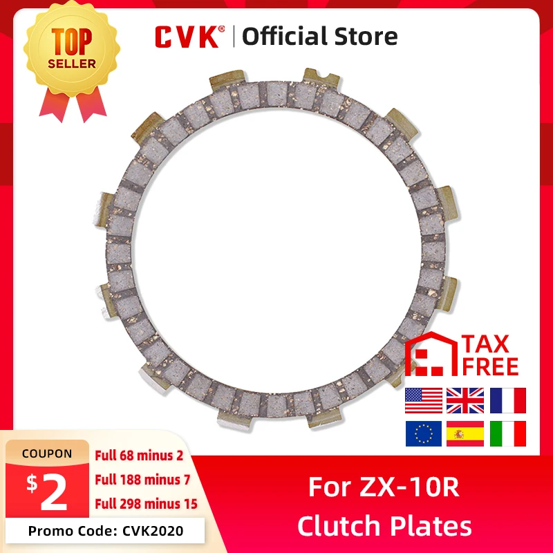 

CVK 1Set 10Pcs Clutch Disc Friction Plates Engine Accessories Clutch Plates For KAWASAKI KLX1000 Versys Z1000 Ninja ZX10R