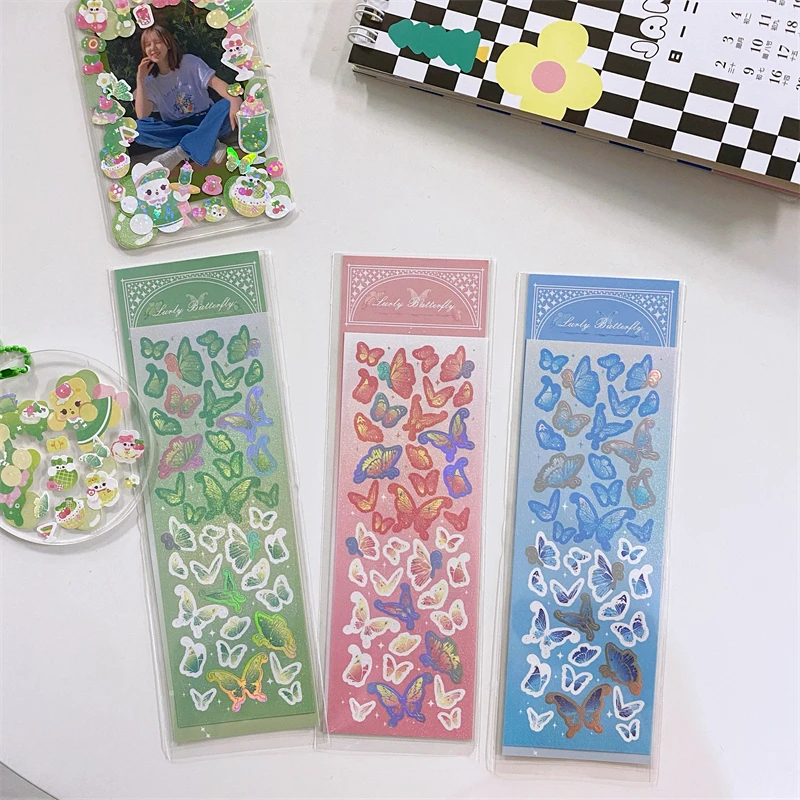 MINKYS Neue Ankunft 3 stücke 6 stücke Kawaii Bär Band Laser Bling Aufkleber DIY Sammelalbum Aufkleber Konfetti Dekoration DIY Foto rahmen – Detail 15