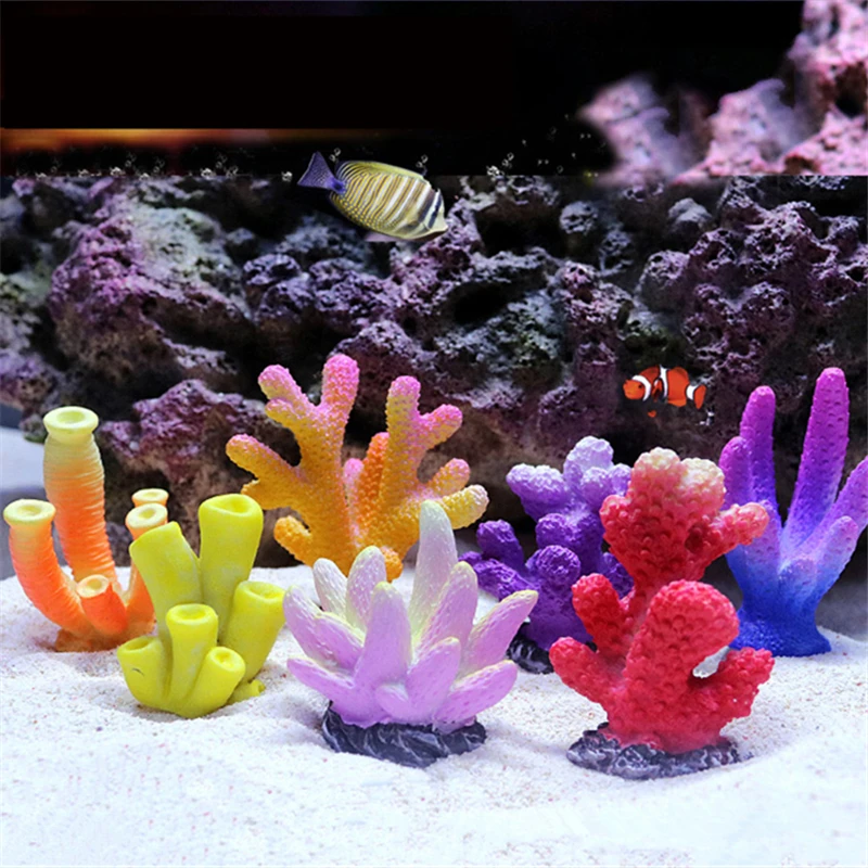 1pcs Resin Artificial Aquarium Mini Coral Stone Decoration Fish Tank Landscaping Coral Plant Ornament Aquarium Accessories