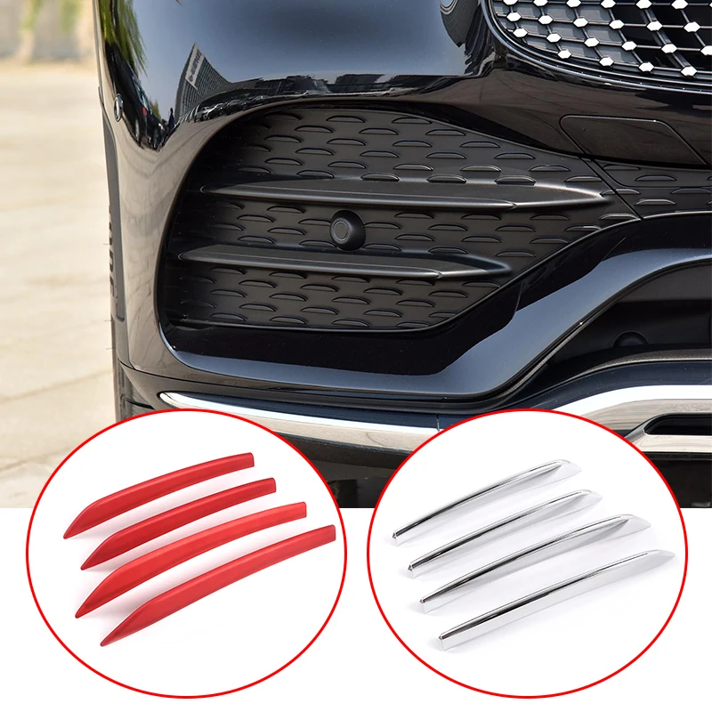 4 Pcs For Mercedes Benz GLC Class X253 2020 Car ABS Chrome Car Front Lamp Decoration Strips Trim Accessories