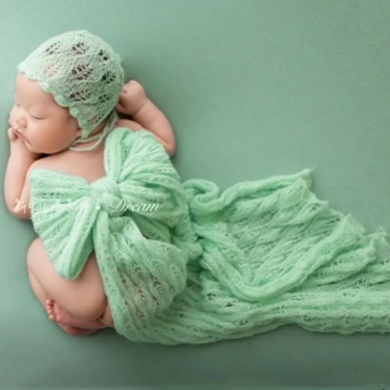 35*200cm newborn fotografia adereços envoltório do bebê oco foto acessórios fotografia studio cobertor pano de fundo mohair elástico