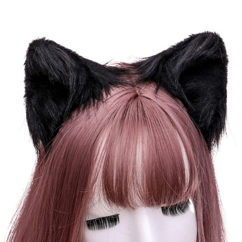 2 teile/satz Nette Katze Ohren Haar Clip für Mädchen Pelzigen Tier Haarnadeln Lolita Cosplay Party Kostüm Frauen Halloween Haar Zubehör