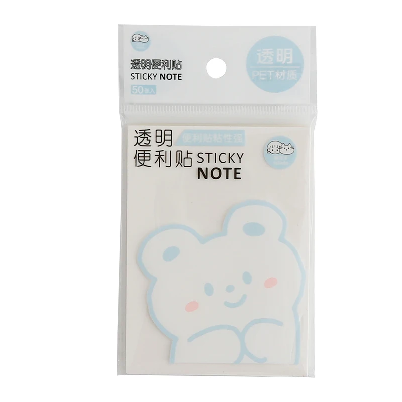 Waterproof PET Transparent 50 Sheets Memo Sticky Note Paper Daily To Do It Check List Paperlaria School Stationery