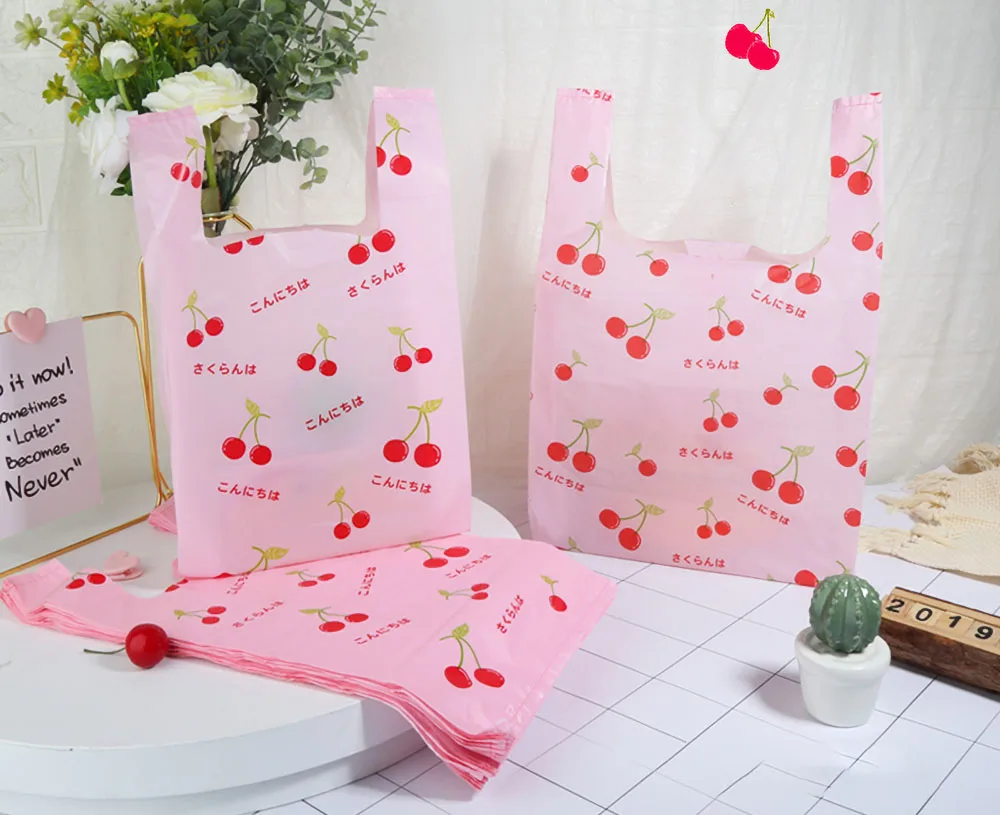 Factory Direct Sale 10Pcs/Lot Plastic Shopping Bag Supermarket Retail Pouch White Transparent Food Grade Can Be Customized Logo