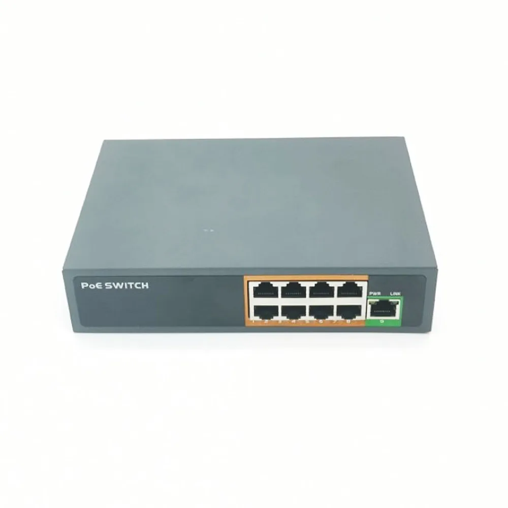 POE switch 48V with  100Mbps 8 Ports IEEE 802.3 af/at ethernet switch Suitable for IP camera/Wireless AP/POE camera