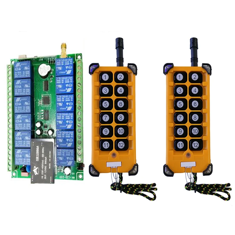 

3000m AC220V 12CH Radio Controller RF Wireless Remote Control Overhead travelling crane System Receiver+ number keys Transmitter