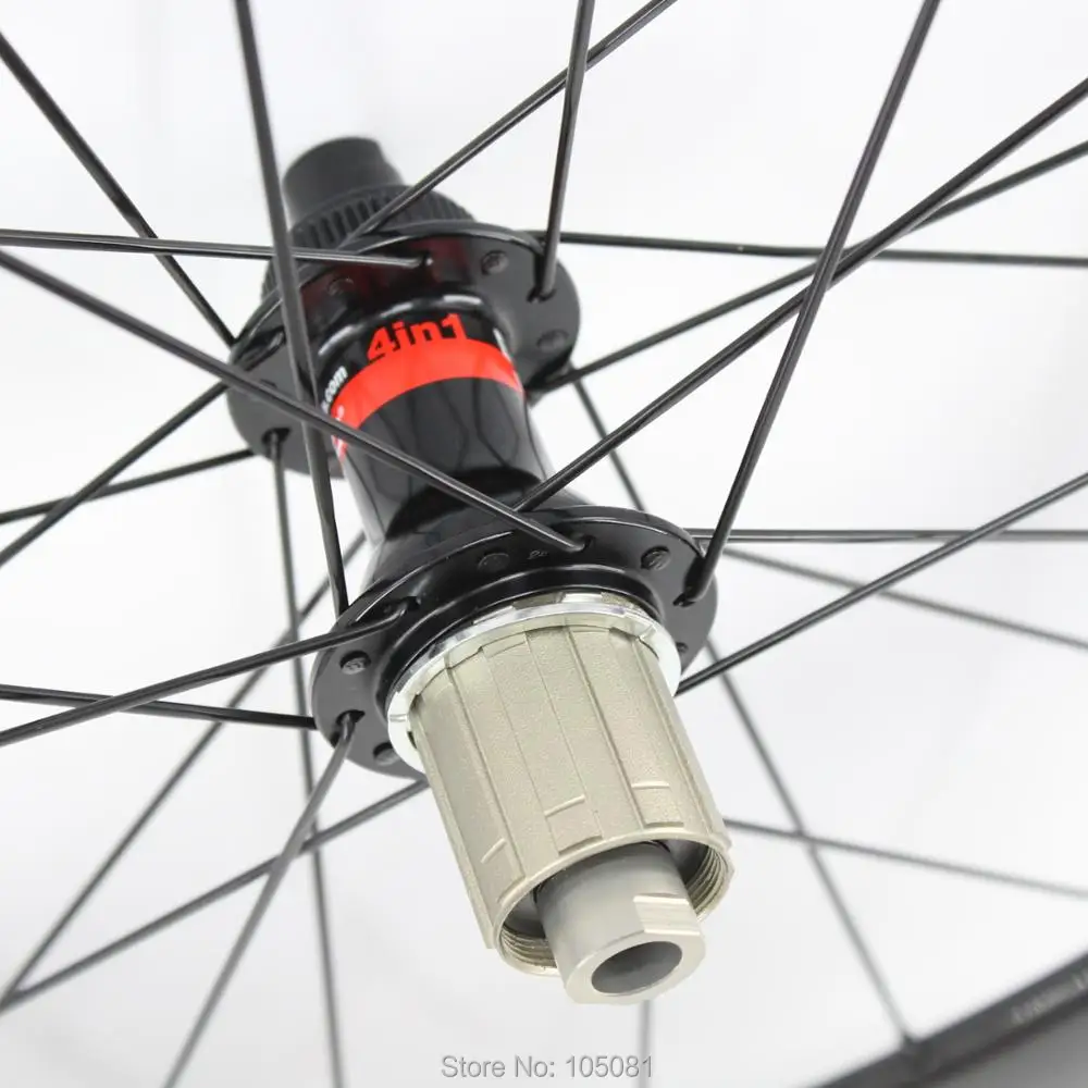 700C tubular clincher tubeless rim Road bike full carbon bicycle wheelset Thru Axle center lock disc brake hubs Newest