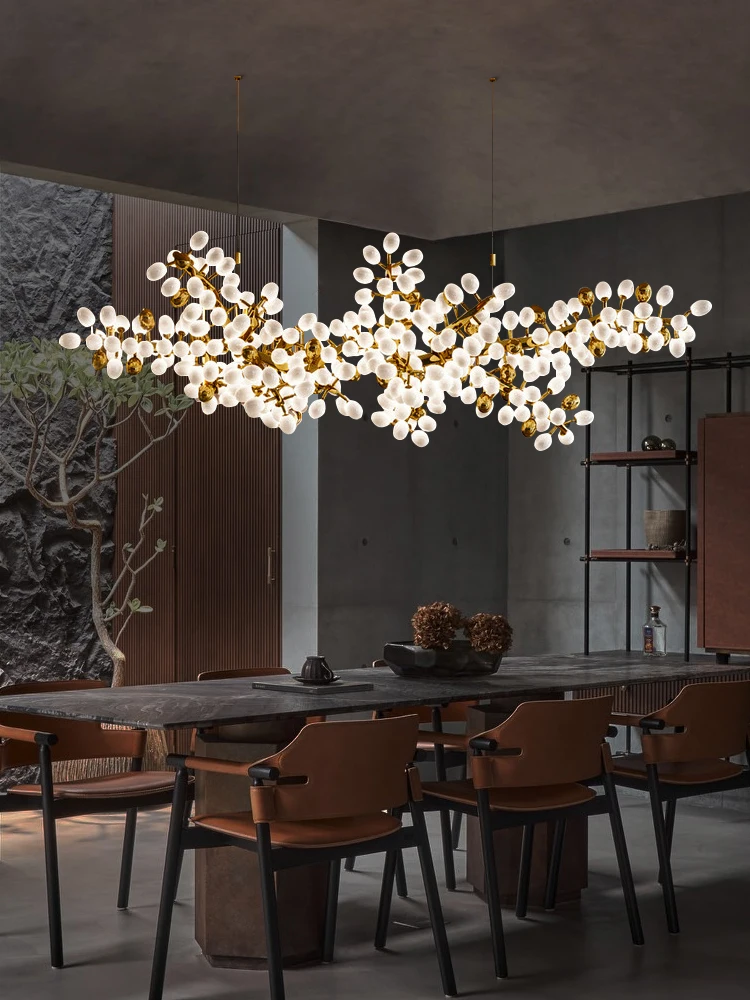 Free shipping Modern luxury restaurant chandelier villa living room crystal lamp art decoration long glass ball Chandelier