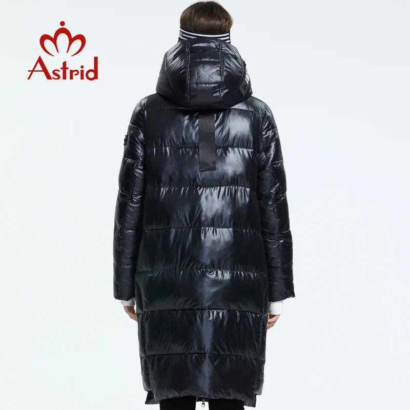 Astrid – veste longue en duvet pour femme, avec capuche, style tendance, couleur noire, nouvelle collection hiver 2022, AR-3037