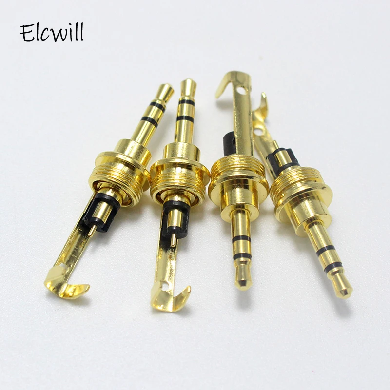 2.5mm jack 3 pólo 4 adaptador conector macho para diy fone de ouvido estéreo fone de ouvido/reparação fone de ouvido alto-falante com metal escudo