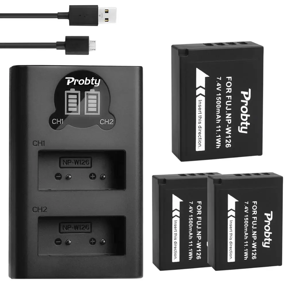 NP-W126 NP W126 NPW126 Battery + LED USB Charger for Fujifilm FinePix HS30EXR HS33EXR HS50EXR X-A1 X-E1 X-E2 X-M1 X-Pro 1