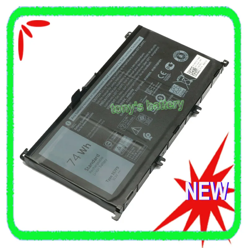 New 357F9 Battery For Dell Inspiron 15 5576 5577 7557 7559 7566 7567 INS15PD-1548R 1748B 1848B 71JF4 P57F P65F