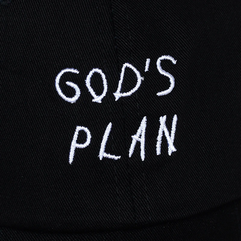 GOD\'S PLAN Dad Hat 100% Cotton Aubrey Drake Hit Singles embroidery Baseball Cap Snapback Unisex Summer outdoor leisure caps