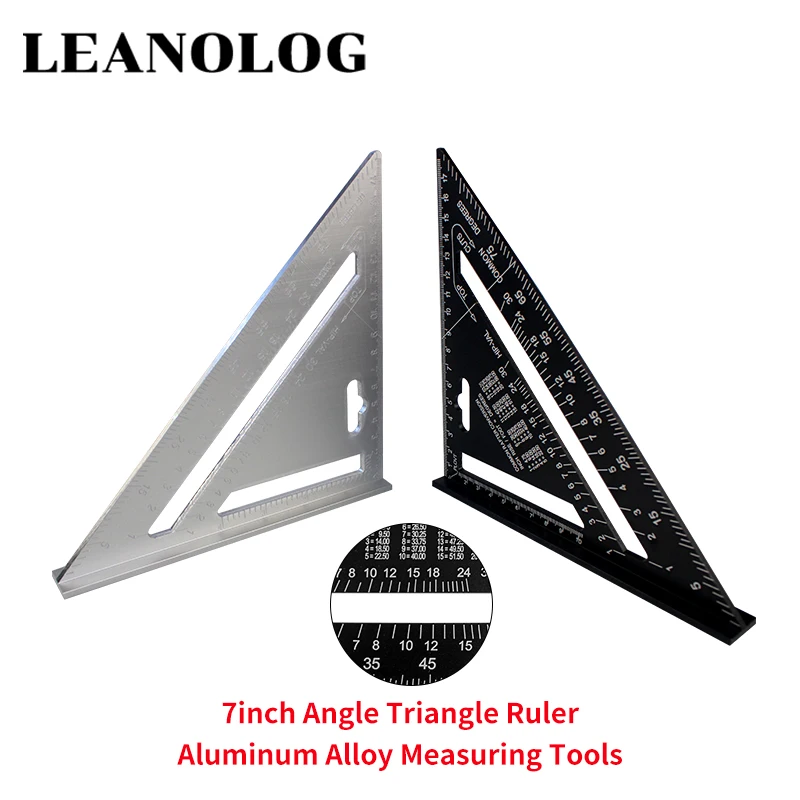 

Triangle Ruler 7inch Aluminum Alloy Angle Protractor Speed Metric Square Measuring Ruler For Building Framing Tools Gauges