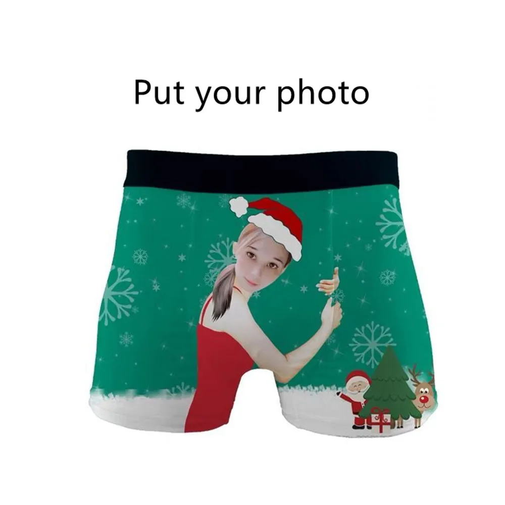 Personalize Funny Photo Boxer for Men, Shorts on Body, Dark Skin, Girlfriend Photo, Christmas Gifts, Valentine's Day