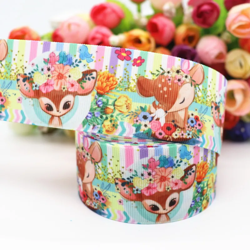 10 Yards 1,5'' 38MM Ripsband mit Blumen- und Tiermotiven für Haarschleifen, DIY-Bastelmaterial Y19081602 – Detail 4