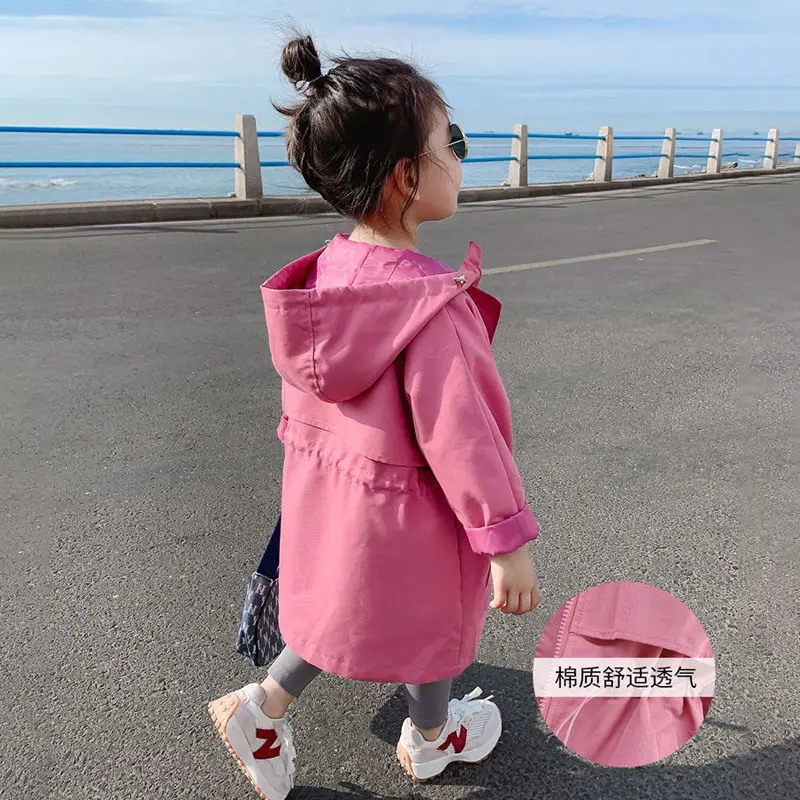 New Girls\' Autumn Clothes New Children\'s Korean Version Of The Windbreaker Jacket Baby Foreign Style Coat Skirt 2 4 6 8T 2023