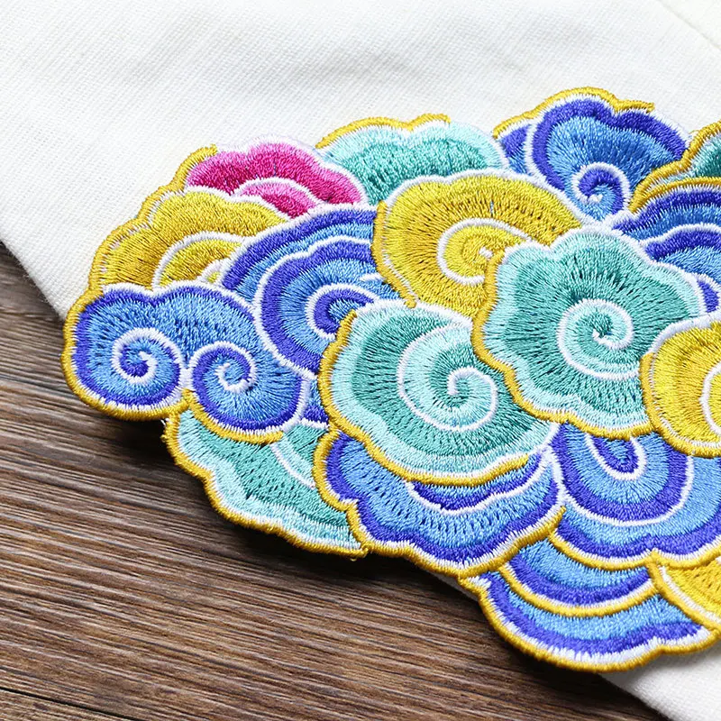 Chinese Luck Cloud Backpack Embroidery Patch Sewing Flower Applique Applications for Clothes Accessories Bag Jacket Dress Badge