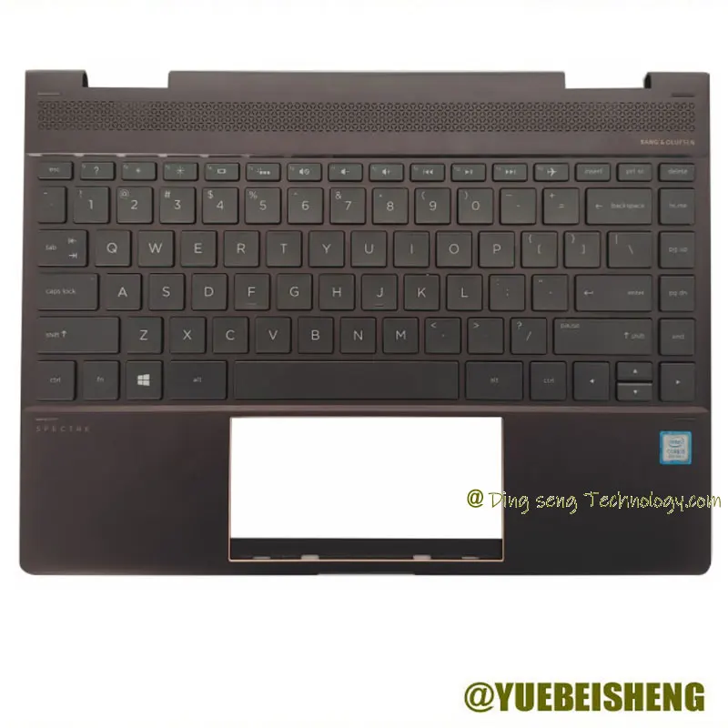 

YUEBEISHENG 95%New/org for HP SPECTRE X360 13-AE 13-AE005TU 13-AE007TU Palmrest US keyboard upper cover Brown