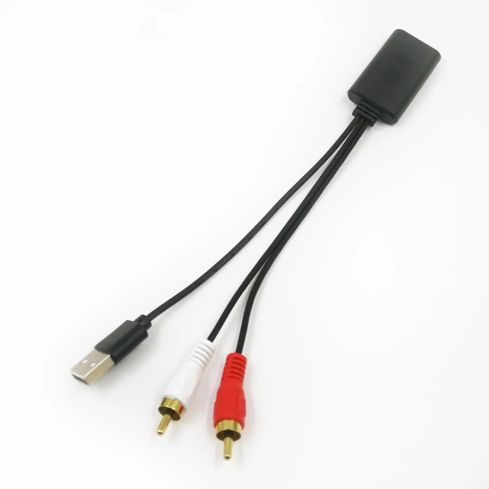 Biurlink Universal DIY coche CD Radio Aux-in RCA Bluetooth 5,0 receptor AUX Cable adaptador USB para Alpine para Pioneer