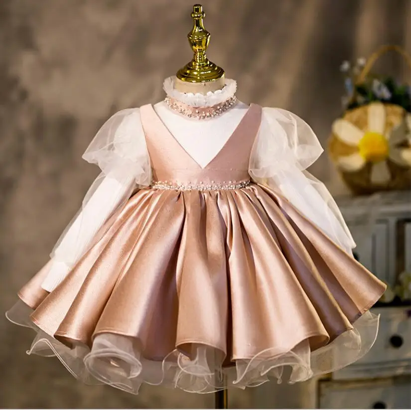 Baby Girls Dress Newborn Tutu infant Costumes Christening Gown 1ST Birthday Party Baby Lace Flower Clothing Toddler Girl Clothes