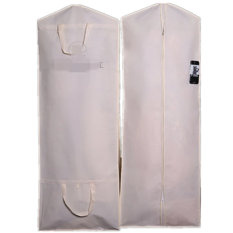 Perfect Portable Dust Cover For Wedding Dress Bridal Gown Clothing Overcoat Dustproof Protection Bag Solid Color New Arrival