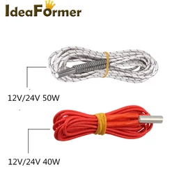 1M/2M Heating tube 6*20mm 12V 24V 40W 50W Ceramic Cartridge Heater Induction For Hotend 3D Printer Parts Compatible With IR3 V1