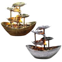 Tabletop Fountain Waterfall Fountain Indoor Water Over Sailing Lotus Leaf Electric Pump Soothing Calming and Relaxing