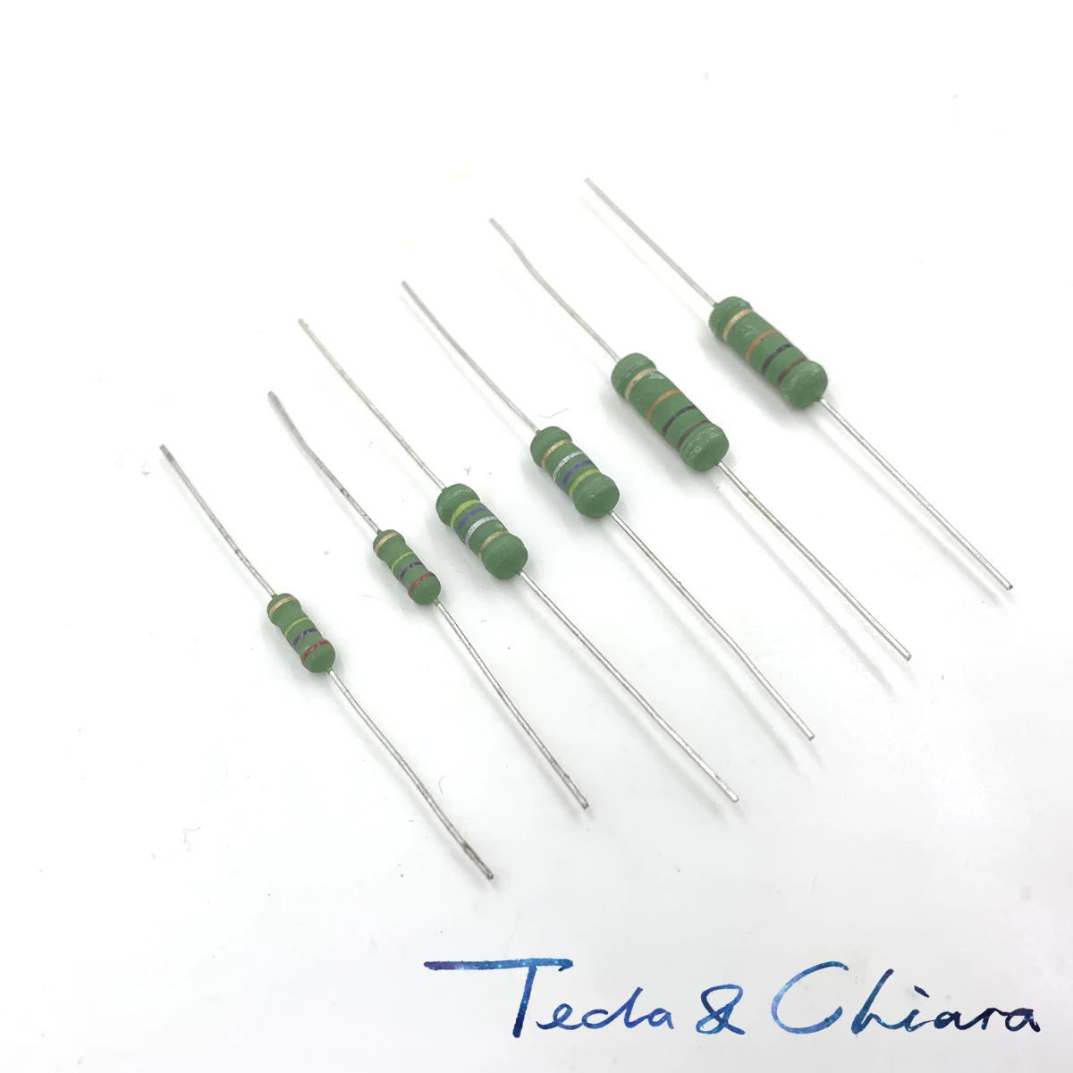 100Pcs 2W 0.05R 0.1R 0.15R 0.05ohm 0.1ohm 0.15ohm 0.05 0.1 0.15 4x11 โลหะขนาดเล็กฟิล์มออกไซด์ตัวต้านทานสีแหวน R OHM