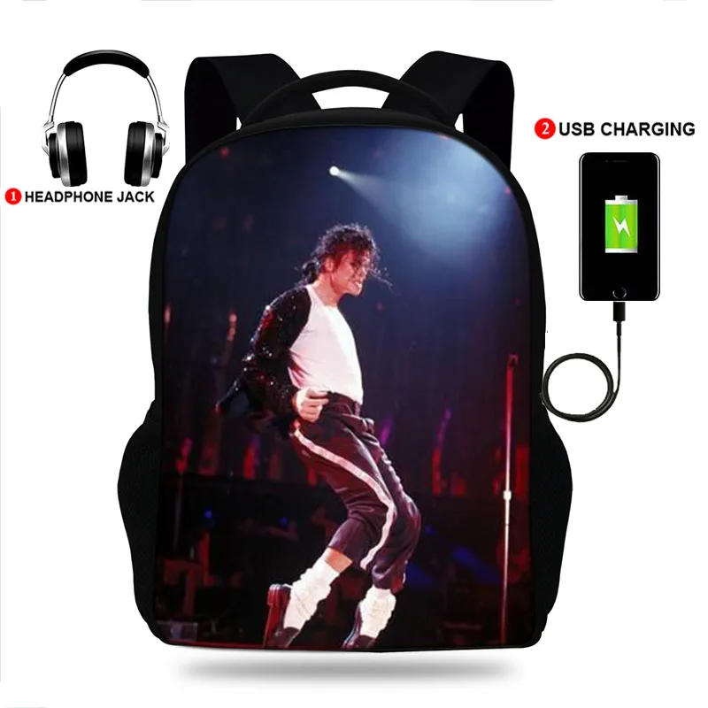 Mochilas de regreso a la escuela para hombre y mujer, morrales escolares con estampado de Michael Jackson, Billie, Jean, 2020