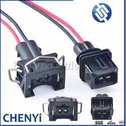 Alojamento fêmea do soquete da tomada do conector do bocal impermeável do injetor de combustível de 2 pinos ev1 para vag 829441-1 037906240 106462-1 com fio