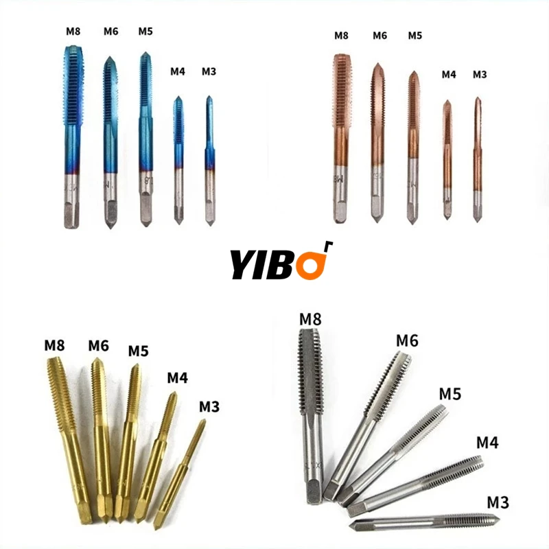 

Tap Sets HSS Drill Bits Spiral Trapezoidal Tap Hand Screw Taps HSS Metric Thread Tap 5pcs M3 M4 M5 M6 M8