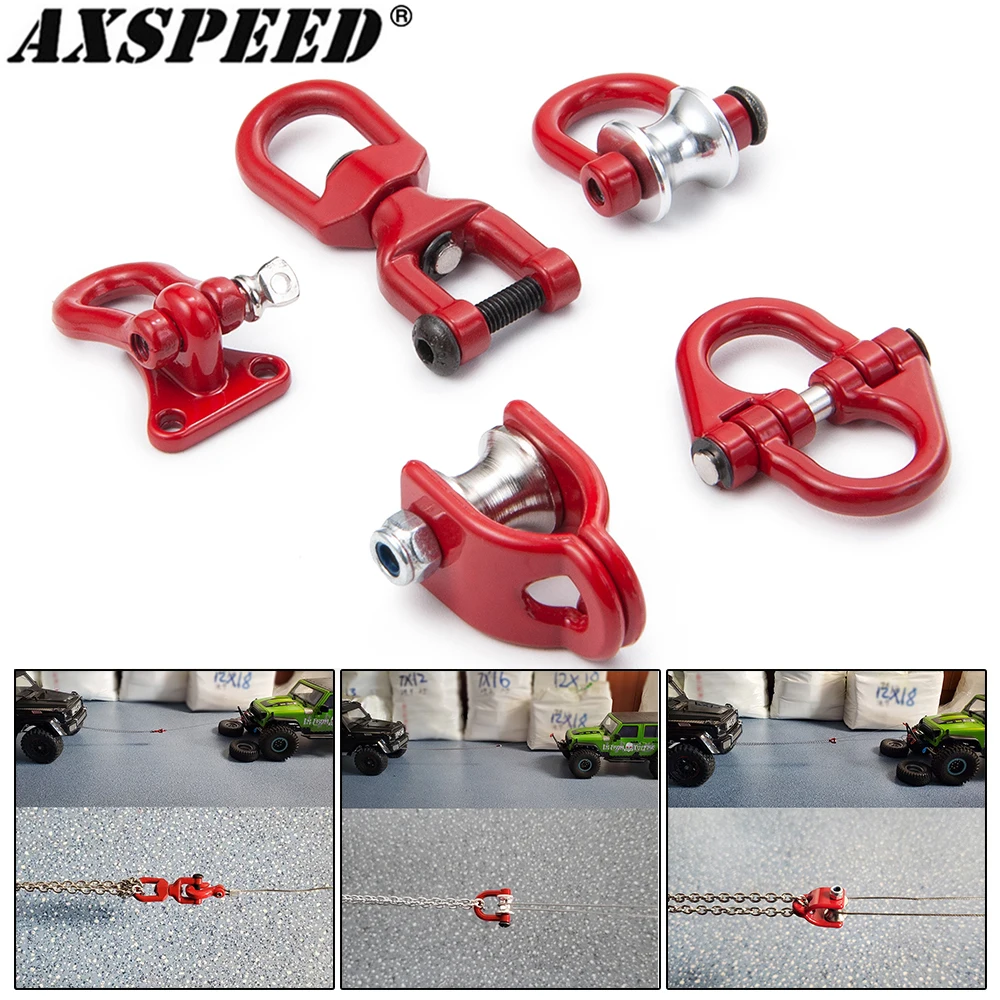 1/10 Scale Metal Tow Hook D-ring Winch Anchor Shackle Trailer Chain Tools for RC Model Car Axial SCX10 D90 Trx4 Trx6