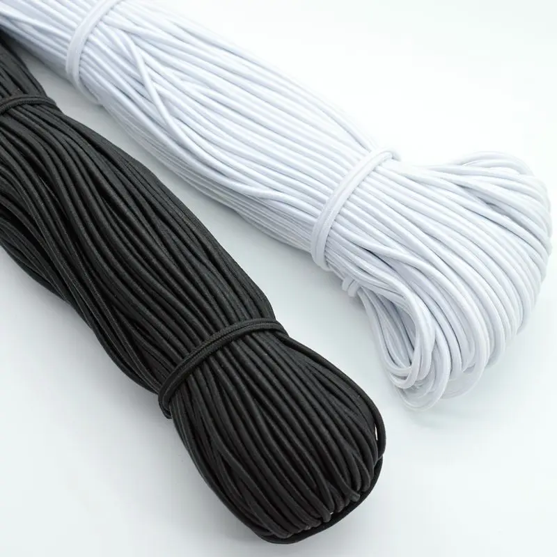 2m/lot Black Multi Size 1/1.5/2/2.5/3/4/5mm Round Elastic Band Elastic Rope Rubber Band Elastic Line DIY Sewing Accessories