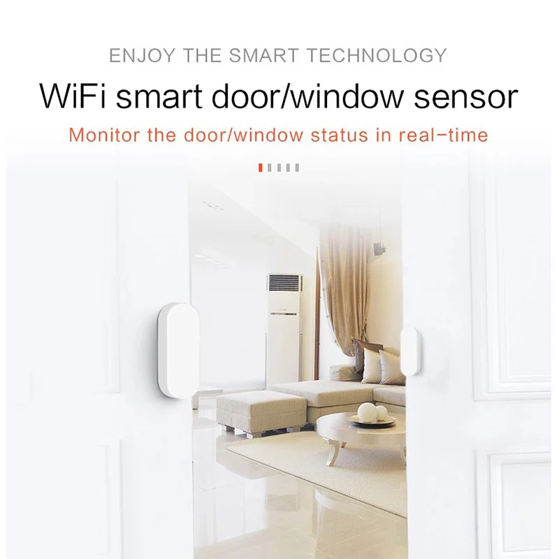 Mini Wifi Door & Window Sensor Smart Home Tuya Mobile App Control Wireless Security Alarm Detector Work With Goggle Home Alexa