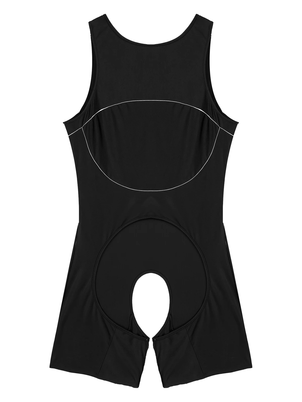 Men Sexy Open Butt Jumpsuit Sleeveless Crotchless Bodysuit One-piece Underwear Nightwear Exotic Boxers Catsuit Clubwear