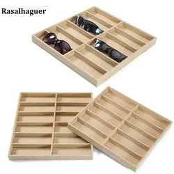 Fashion Glasses Cases Linen 6/10/12 Grids Sunglasses Display Box Sunglasses Display Glasses Display Props Jewelry Organizer Tray