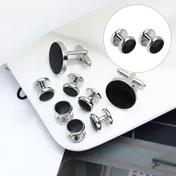 Cufflinks and Studs Set Classic Unique Jewelry for Puit Shirts Business Anniversary