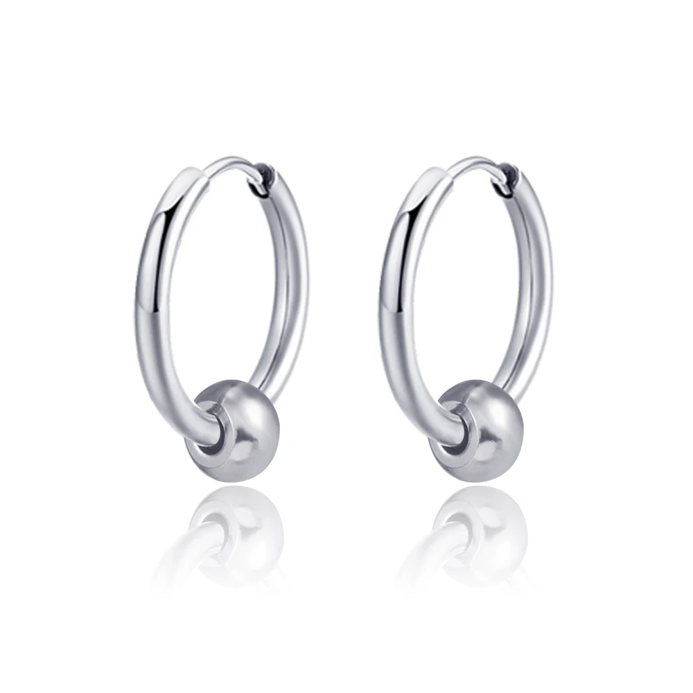 2021 New Punk Retro Stainless Steel Hoop Earrings For Women Men Gothic Round Geometry Rock Statement Ear Jewelry Gifts Earrings