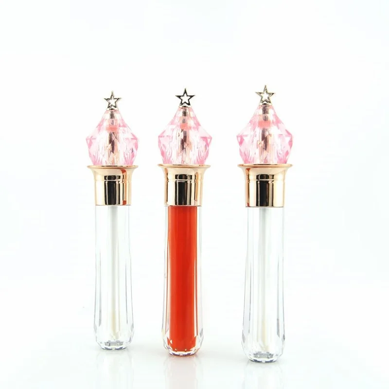 10/30/50pcs Cosmetics Lip Gloss Tube Unique 3.5ml Fairy Wand Shaped Pink Plastic Makeup Lipgloss Tubes Liquid Lipstick Container