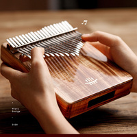 Hluru Kalimba 17 Key with Hole Full Solid Wood Thumb Piano 21 Key Kalimba Musical Instrument Professional Mbira For Beginners