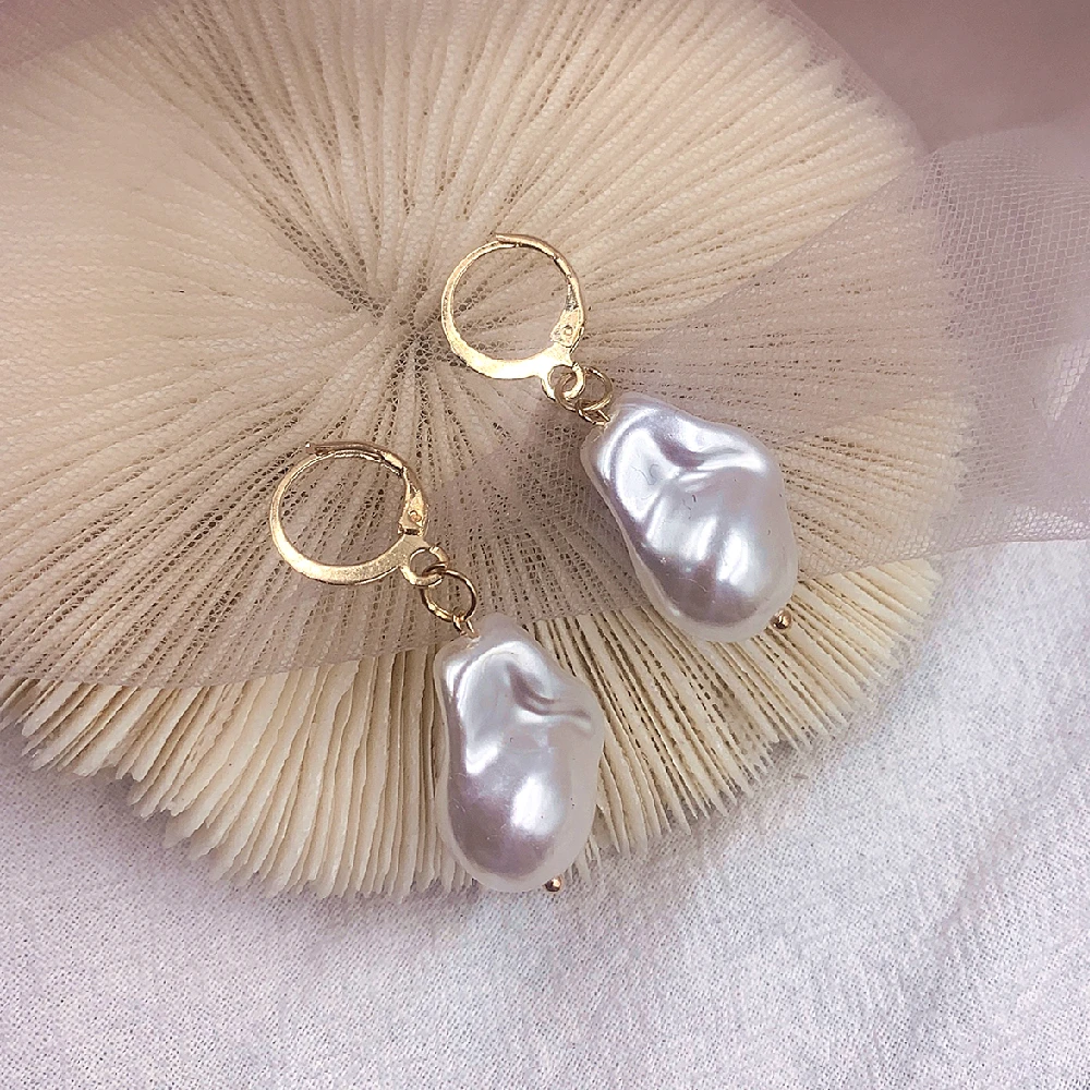 Fashion Simple Baroque Style Imitation Pearl  Earrings For Girls Women Gift Lovely Jewelry