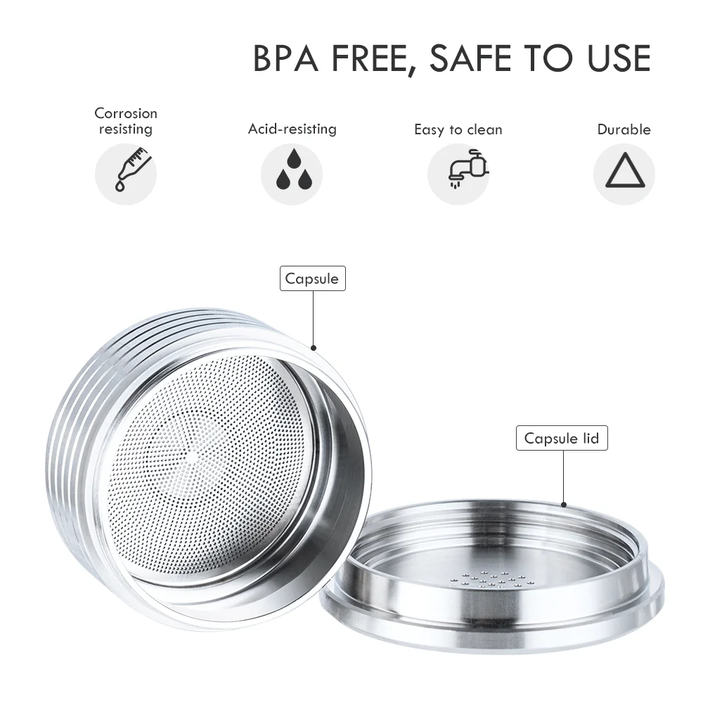 Stainless Steel Metal Coffee Capsule Pod Compatible for La-vaz-za Espresso Point Reusable Refillable Coffee Cup Filter