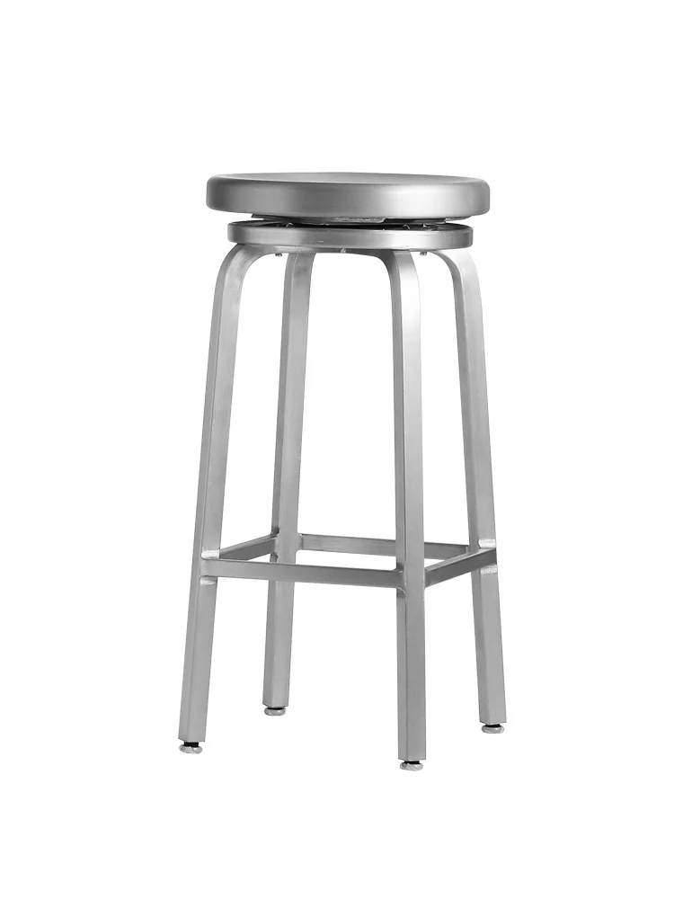 Nordic Style Aluminum Bar Stool,Modern Metal KTV Stool, Outdoor Hotel Front Stool