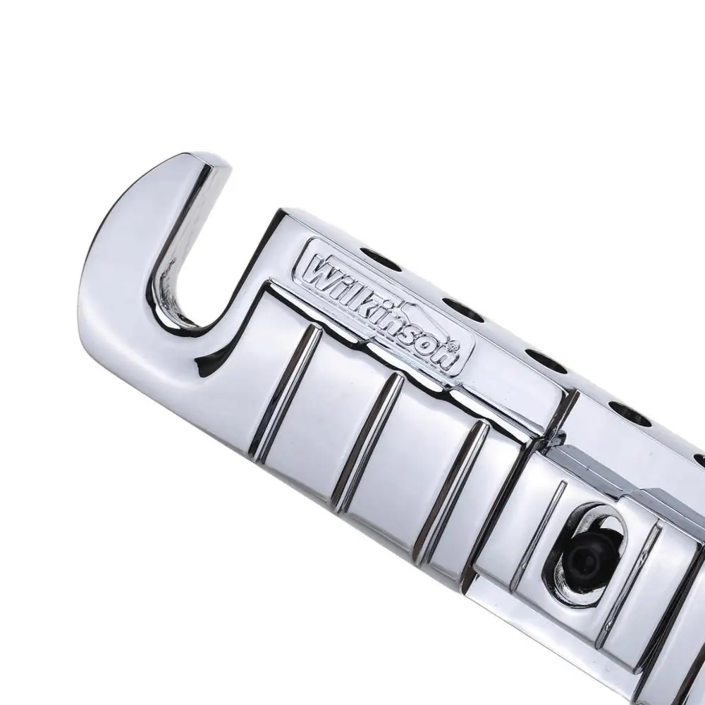 Wilkinson GTB Adjustable Intonated Wraparound Bridge Tailpiece for Les Paul Style Electric Guitar, Chrome